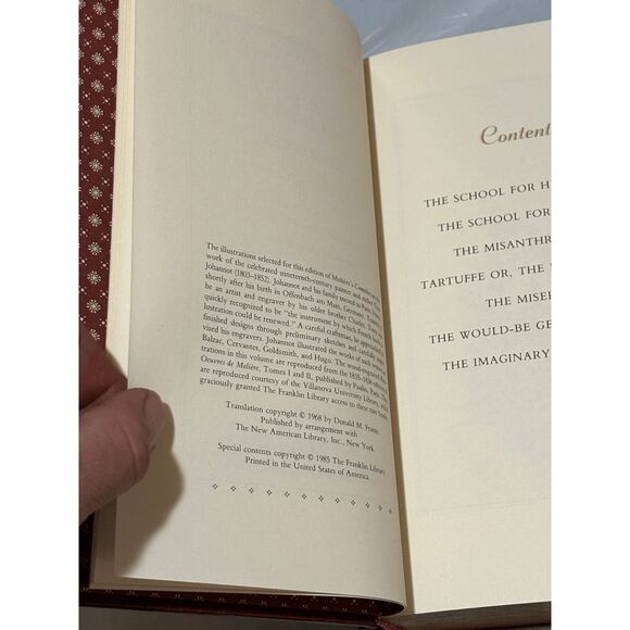 Comedies Moliere The Franklin Library 1985 Gold Gilded Edges Leatherette Cover - Picture 7 of 8